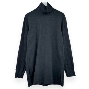 Christophe Lemaire for Uniqlo U Black Textured Long Sleeve Turtleneck Tunic